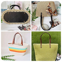 1Pc Oval PU Leather Knitting Crochet Bags Nail Bottom Shaper Pad&nbsp;DIY-TA0014-91B