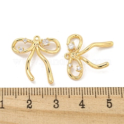 Brass Micro Pave Clear Cubic Zirconia Pendants&nbsp;KK-Z044-36G