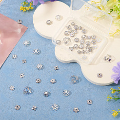54Pcs 9 Style Brass Bead Caps&nbsp;KK-TA0003-41