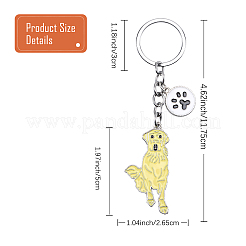 Wewaysmile 犬用キーホルダー 車用キーホルダー ペット用ペンダント キーリング 可愛い犬用キーリング ポータブル メタルキーホルダー ペット愛好家へのギフト 誕生日 子犬テーマ パーティー用品 (ラブラドール)  プラチナ  11.75x2.9cm&nbsp;JX806A