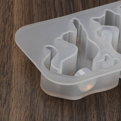 猫型キーホルダーペンダントシリコンモールド  エポキシ樹脂ジュエリー作り  ホワイト  58x155x15mm  内径：46~50x23~40mm&nbsp;SIL-B074-01C