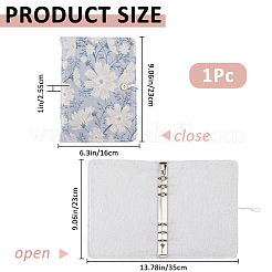 布製バインダーカバー  バインダーアルバム用  花模様の長方形  ライトスチールブルー  230x160x25.5mm&nbsp;AJEW-WH0596-310B