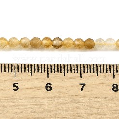 天然シトリン（加熱）ビーズ連売り  グラデーションカラー  多面カット  グレードAA  ラウンド  3mm  穴：0.6mm  約125~126個/連  14.96~15.16''（38~38.5センチメートル）&nbsp;G-G259-D03-3mm