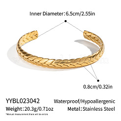 304 Stainless Steel Wheat Open Cuff Bangles for Women&nbsp;ZT9046