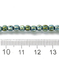 電気めっき合成非磁性ヘマタイト ビーズ 連売り  カボチャ  メッキグリーン  3.5~4x3.5mm  穴：0.8mm  約107~112個/連  15.75~15.91インチ（40~40.4cm）&nbsp;G-C154-A01-01H