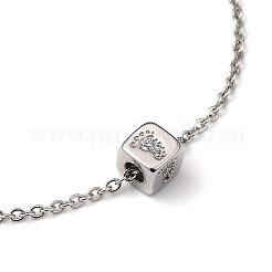 Cube Micro Pave Cubic Zirconia Pendant Necklaces & Bracelets Sets&nbsp;SJEW-JS01116-03