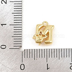 Brass Micro Pave Clear Cubic Zirconia Charms&nbsp;KK-Z151-18G-N