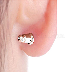 真鍮製イヤーナット50組  長持ちメッキ  ピアスバックキャッチ  プラチナ  6x5mm  穴：1mm  50のペア/セット&nbsp;KK-CN0003-29