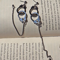 Handcuffs Alloy Curb Chain Dangle Stud Earrings&nbsp;FS-WG10D04-01