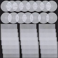 30Pcs 2 Styles DIY Flat Round & Square Plastic Canvas Shapes&nbsp;DIY-CP0012-40