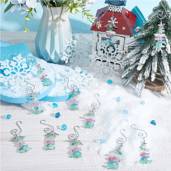 12Pcs 2 Styles Alloy & Natural Quartz Crystal Bead Pendant Decoration for Christmas Tree&nbsp;HJEW-OC00307