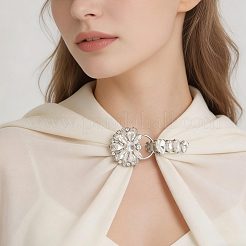 2Pcs Flower Alloy Rhinestone Snap Lock Clasps&nbsp;FIND-FH0018-22A