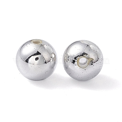 Silver Color Plated Acrylic Round Spacer Beads&nbsp;PACR-MSMC001-06
