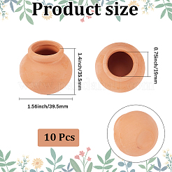 ミニ磁器の花瓶 ミニチュア装飾品  マイクロランドスケープホームドールハウスアクセサリー  小道具の装飾のふりをする  砂茶色  39.5x35.5mm  内径：19mm&nbsp;DJEW-GF0001-94