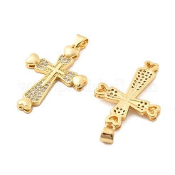 Brass Micro Pave Cubic Zirconia Pendants&nbsp;KK-R229-10G-A