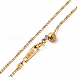 Ion Plating(IP) 304 Stainless Steel Ball Chain Necklace for Women&nbsp;STAS-E185-01G