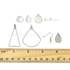 DIY トライアングル＆ファン 304 ステンレススチール ダングルイヤリング作成キット  ステンレス鋼色  4~40x4~32.5x0.7~6.5mm  穴：1.2~3.8mm&nbsp;DIY-FS0007-85
