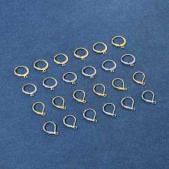 40個 4スタイル 304ステンレススチール フレンチフックピアス金具  水平ループ付き  ミックスカラー  14.5~15x10~12mm  穴：1.2~1.5mm  10個/スタイル&nbsp;STAS-FS0001-71