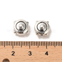 チベット風合金ビーズ  カドミウムフリー＆鉛フリー  フラットラウンド  アンティークシルバー  9x9.5x6mm  穴：1.6mm  約571個/1000g&nbsp;FIND-C043-048AS