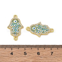 Brass Micro Pave Clear Cubic Zirconia Connector Charms&nbsp;CU-CBA6B6F-10G