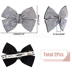 2Pcs Bowknot Rhinestone Hair Barrettes&nbsp;PHAR-HS0001-05