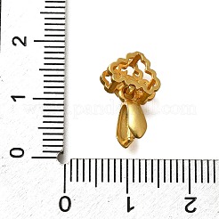 真鍮のアイスピックピンチベイル  合成ターコイズ付き  カドミウムフリー＆鉛フリー  ラックめっき  長持ちメッキ  ゴールドカラー  15.5mm&nbsp;KK-M313-15G-05