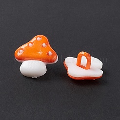 アクリルシャンクボタン  1穴  染め  キノコ  ミックスカラー  15x15x8mm  穴：4x3mm&nbsp;BUTT-Q018-M