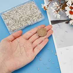ガラスラッパビーズ2000個  銀並ぶ  フローラルホワイト  6~8x1.8mm  穴：0.6mm&nbsp;SEED-HY0001-14B