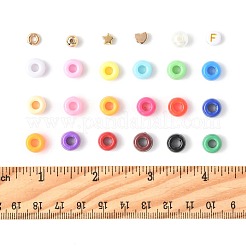DIYブレスレット作りキット  プラスチックビーズを含む  伸縮性のある糸  アクリルビーズ  ミックスカラー  9x6mm  穴：3.8mm&nbsp;DIY-FS0009-90