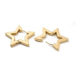 合金フープピアス  スチールピンと  スター  ライトゴールド  31x3x32.5mm&nbsp;EJEW-P269-23KCG