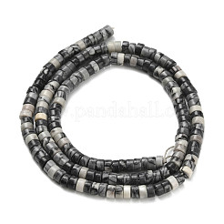 ナチュラルブラックネットストーンビーズ連売り  ディスク  ヒシビーズ  4x2~2.5mm  穴：0.7mm  約158~160個/連  14.96''~15.16''（38~38.5センチメートル）&nbsp;G-Z110-A23-2x4mm
