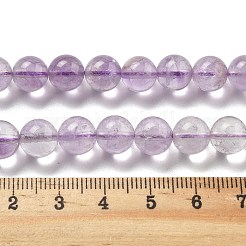 天然ラベンダーアメジストラウンドビーズ連売り  染め  8mm  穴：1mm  約50個/連  15.5インチ&nbsp;G-L411-12-8mm