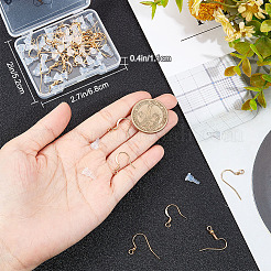 48Pcs 4 Styles Brass French Hooks with Coil and Ball&nbsp;KK-BBC0007-52