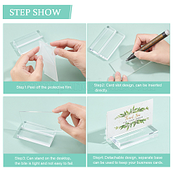 Transparent Acrylic Blank Place Sign & Base Holder Set&nbsp;FIND-WH0042-52