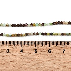 天然クリソプレーズビーズ連売り  多面カット  ラウンド  2mm  穴：0.6mm  約191個/連  14.96''（38センチメートル）&nbsp;G-RM250104-B6