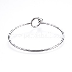 304ステンレススチールバングル  ミックスカラー  2-1/4インチ（5.7cm）〜2-1/4インチ（5.8cm）  2mm&nbsp;BJEW-F354-11