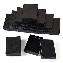 菱形の質感のある厚紙ギフト収納ボックス  長方形  ブラック  9x7x3.2cm&nbsp;CON-TAC0010-03A-06