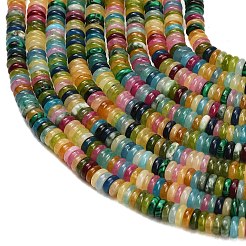 染め加工天然石ホワイトジェイドビーズ連売り  滑らかなロンデル  ミックスカラー  6~6.5x1.5~2mm  穴：0.8mm  約199個/連  14.96''（38センチメートル）&nbsp;GG-CBA47A4-C02-2X6MM