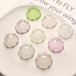 60 個の UV メッキアクリルビーズキャップ  花  ミックスカラー  22x12.5mm  穴：2mm&nbsp;OACR-SP0001-71