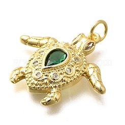 Brass Micro Pave Cubic Zirconia Pendants&nbsp;KK-B128-01G