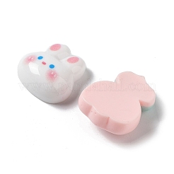 オペーク樹脂カボション  アイスクリームと花とウサギ  混合図形  ミックスカラー  18~30.5x15~24.5x7~8mm&nbsp;CRES-M026-18
