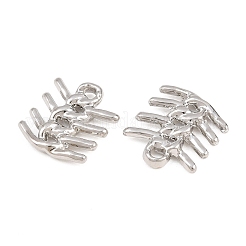 合金ペンダント  魚の骨のお守り  ラックめっき  カドミウムフリー＆鉛フリー  プラチナ  17x15x3mm  穴：1.6mm&nbsp;AL-CBA83D5-08P
