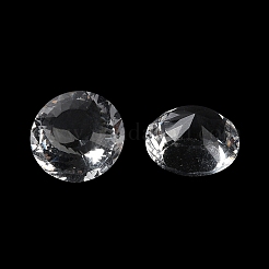 透明なガラスラインストーンカボション  多面カット  後ろ向き  ダイヤモンド  透明  10x7mm&nbsp;RGLA-B003-10A-10