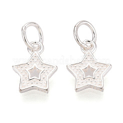 Textured 925 Sterling Silver Star Charms&nbsp;STER-T009-12S