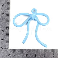 焼付塗装合金ペンダント  蝶結び  ライトスカイブルー  45x42x6mm  穴：3mm&nbsp;LS-FIND-G080-02D