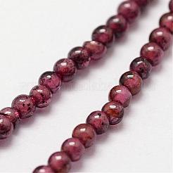 天然石ガーネットビーズ連売り  ラウンド  2mm  穴：0.5mm  約185個/連  15インチ&nbsp;G-N0213-04-2mm
