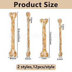 24Pcs 2 Styles Resin Bone Display Decoration&nbsp;AJEW-DC0003-24