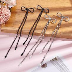 2 Pairs 2 Colors Alloy Bowknot Dangle Stud Earrings with Sterling Silver Pins&nbsp;EJEW-AN0004-89