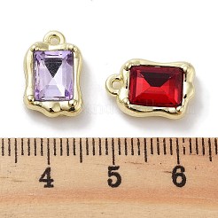 ラックメッキ合金ラインストーンチャーム  鉛フリー＆カドミウムフリー＆ニッケルフリー  長方形  ミックスカラー  ゴールドカラー  14x9x5mm  穴：1.2mm&nbsp;PALLOY-F311-18G