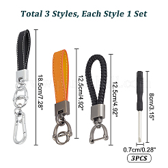3 Sets 3 Styles Imitation Leather Keychains&nbsp;DIY-CA0004-47
